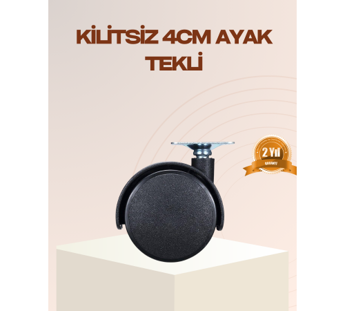 4 cm Kilitsiz Mobilya Ayağı Tekli Kolay Dönen Masa ve Sehpa Ayağı