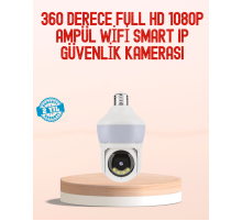 360° Full HD Wi-Fi Akıllı Ampül Kamera Gece Görüşlü