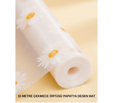 10 Metre Papatya Desenli Kaymaz Dolap ve Çekmece İçi Mat