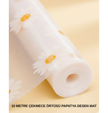 10 Metre Papatya Desenli Kaymaz Dolap ve Çekmece İçi Mat
