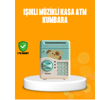 Su Yeşili ATM Kasa Görünümlü Elektronik Şifreli Çocuk Kumbarası