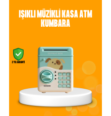 Su Yeşili ATM Kasa Görünümlü Elektronik Şifreli Çocuk Kumbarası