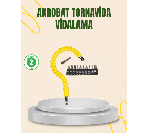 12 Parça Akrobat Vidalama Uç Seti Esnek Dar Alan Kullanım