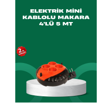 5 Metre Kablolu 4’lü Kırmızı Priz Makara