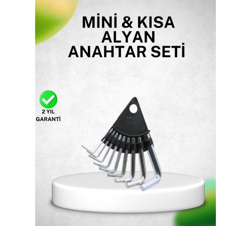 9 Parça Alyan Anahtar Seti Isıl İşlem Görmüş Dayanıklı Çelik