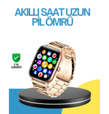 AMOLED Ekranlı Türkçe Menülü Akıllı Saat Bluetooth Görüşmeli