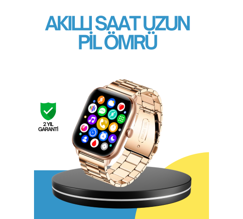 AMOLED Ekranlı Türkçe Menülü Akıllı Saat Bluetooth Görüşmeli