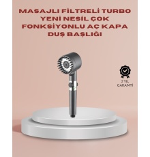Filtreli Masaj Özellikli Duş Başlığı Aç Kapa Tuşlu