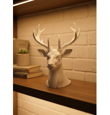 Beyaz Geyik Biblo 23 cm Dekoratif Modern Tasarım