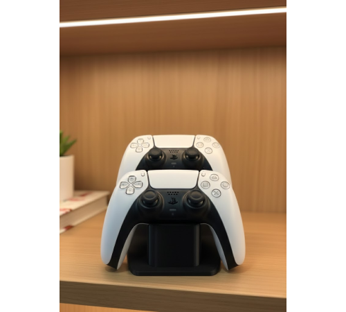 Dekoratif Siyah İkili Gamepad Standı 7x18 cm