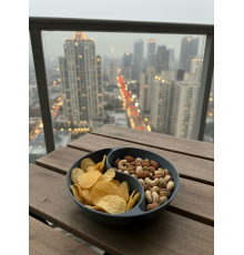 Gri Çerezlik Kase Seti Modern Bölmeli Sunum Tasarımı