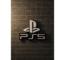 PlayStation 5 Logo Duvar Dekoru Minimal Tasarım 16×12 cm