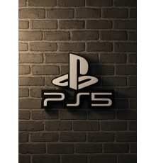 PlayStation 5 Logo Duvar Dekoru Minimal Tasarım 16×12 cm