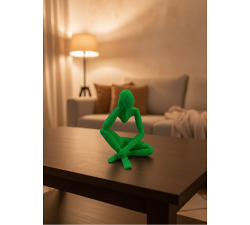 Dekoratif Yeşil İnsan Figürü Modern Masa ve Raf Süsü