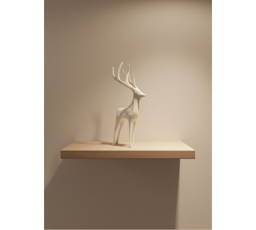 Geyik Figürü Beyaz Modern Salon ve Raf Dekoru