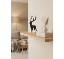 Geyik Figürü Gri Modern Salon ve Raf Dekoru