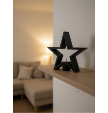 Yıldız Mumluk Siyah Modern Salon ve Raf Dekoru