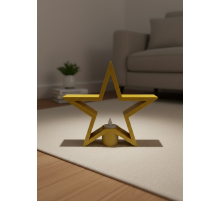 Sarı Yıldız Mumluk Modern Salon ve Raf Dekoru