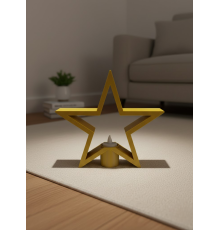 Sarı Yıldız Mumluk Modern Salon ve Raf Dekoru