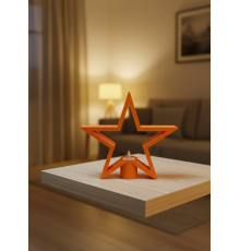 Turuncu Yıldız Mumluk Loş Işık Salon Dekoru