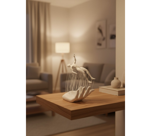 El İnsan Figürü Beyaz Modern Soyut Tasarım Salon ve Ofis Dekorasyonu