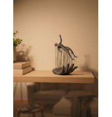 El İnsan Figürü Gri Modern Sanatsal Tasarım Salon ve Raf Dekorasyonu İçin Özel Biblo