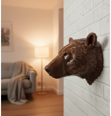 Ev ve Ofis İçin Dekoratif Ayı Başı Heykel Hediyelik Duvar Aksesuarı