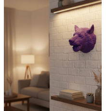 Dekoratif Mor Kurt Duvar Heykeli Asılabilir Hediyelik 25x19 cm