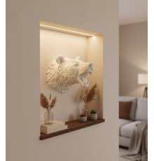 Dekoratif Beyaz Ayı Duvar Heykeli Asılabilir Hediyelik 25x19 cm