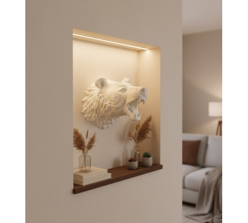 Dekoratif Beyaz Ayı Duvar Heykeli Asılabilir Hediyelik 25x19 cm