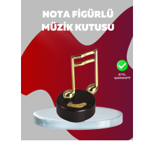 Altın Nota Figürlü Dönen Müzik Kutusu Dekoratif Music Box