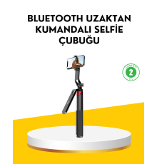 Tripodlu Selfie Çubuğu Uzaktan Kumandalı Canlı Yayın Uyumlu