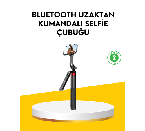 Tripodlu Selfie Çubuğu Uzaktan Kumandalı Canlı Yayın Uyumlu