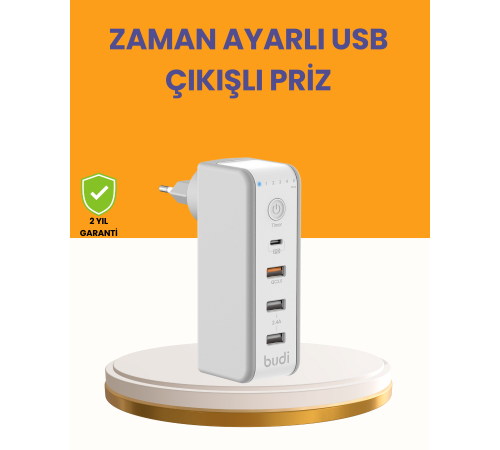 Zaman Kontrollü Şarj Cihazı 30W Hızlı Şarj ve Çoklu USB Çıkışı