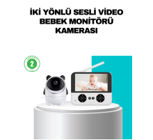 720P Bebek Kamerası Uzaktan Kontrollü Gece Görüşlü Monitör