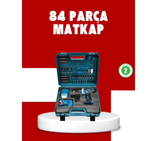 Şarjlı Matkap Seti Çift Akülü Zengin Uçlu ve Çantalı