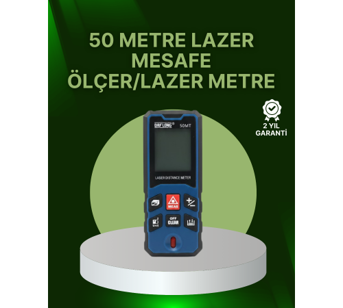 50 Metre Lazer Mesafe Ölçer Profesyonel Dijital Ölçüm Cihazı
