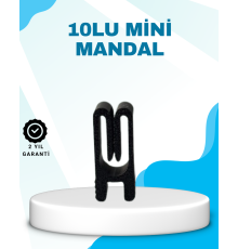 Poşet Kapatma Mandalı Hava Geçirmez Siyah 10 Adet Set