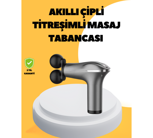 Şarjlı 4 Başlıklı Titreşimli Masaj Aleti Derin Kas Masajı Sporcu Destekli