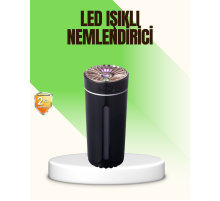 LED Işıklı Aromaterapi Hava Nemlendirici Ultrasonik Sessiz Nem Ayarı