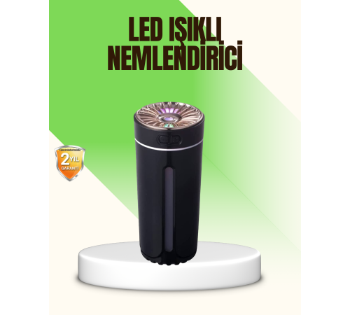 LED Işıklı Aromaterapi Hava Nemlendirici Ultrasonik Sessiz Nem Ayarı