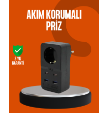 Akım Korumalı Priz 4 USB Type C Destekli Yüksek Isı Dayanımlı
