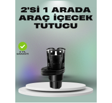 Araba Çift Bardak Tutucu 360° Dönebilen İkisi Bir Arada Ayarlanabilir