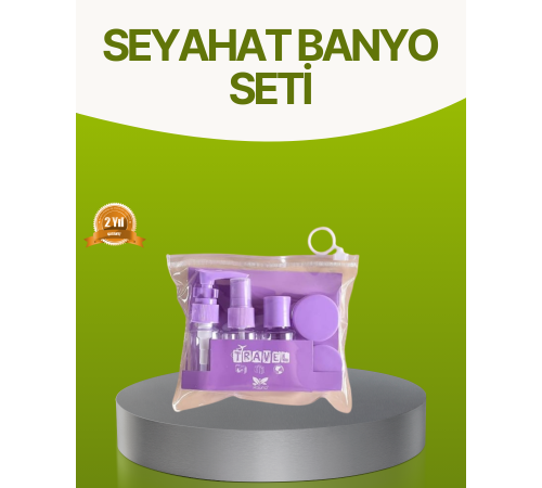 Seyahat Banyo Seti 5 Parça Şeffaf Taşıma Çantalı 30 ml