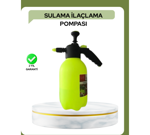 2 Litre Pompalı Püskürtücü Bakır Nozullu Ayarlı Sprey Temizlik ve Bahçe
