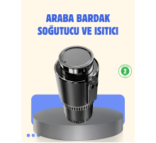 Araç İçi Akıllı Bardaklık Isıtıcı Soğutucu Dijital Ekranlı