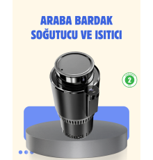 Araç İçi Akıllı Bardaklık Isıtıcı Soğutucu Dijital Ekranlı