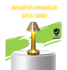 LED Masa Lambası 3 Renk Ayarlı Şarjlı Kablosuz Modern Tasarım