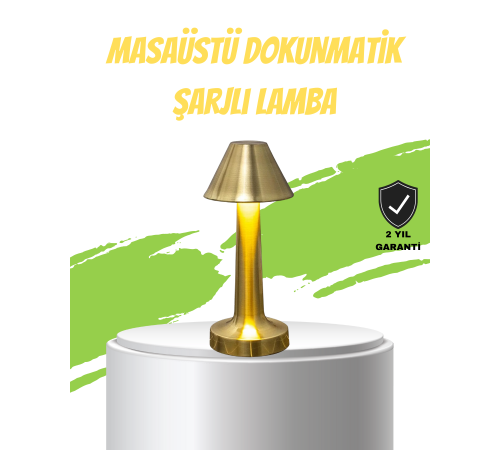 LED Masa Lambası 3 Renk Ayarlı Şarjlı Kablosuz Modern Tasarım