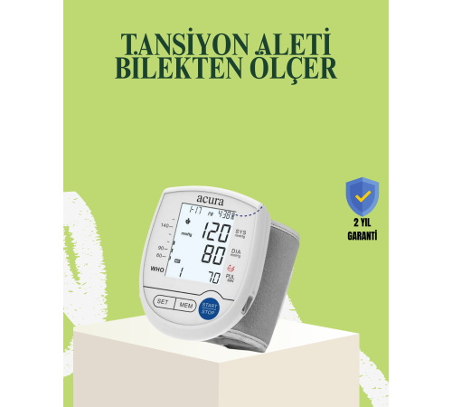 Bilekten Dijital Tansiyon Aleti Hem Pilli Hem Şarjlı Hafızalı